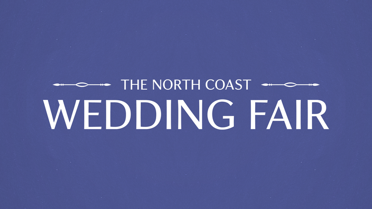 The 'North Coast Wedding Fair' logo on a blue background.